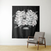 Buquê de Rosas Caveira Preto e Branco