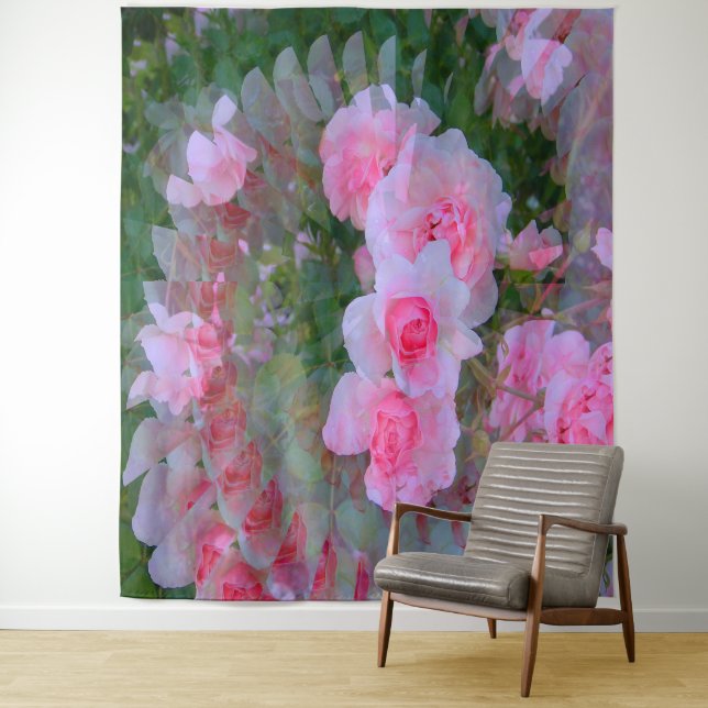 Tapete De Parede Buquê de rosas rosadas bebê.... (In Situ)