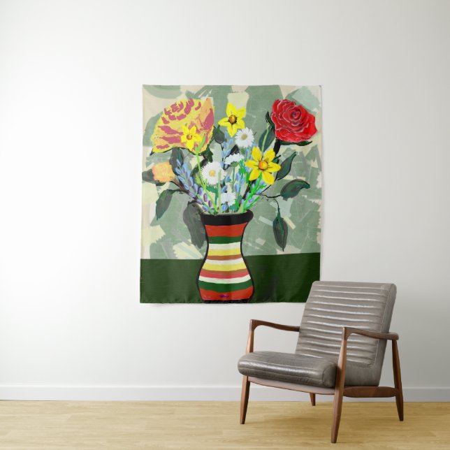 Tapete De Parede Buquê e Vaso (In Situ)
