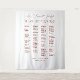 Tapete De Parede Burgundy Wedding Seating Chart Fabric