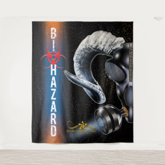 TAPETE DE PAREDE BW! ADVERTÊNCIA BIOHAZARD! CAVEIRA