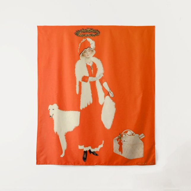 Tapete De Parede C Coles Phillips “Santa do Presente” Garota Desvan (Frente)