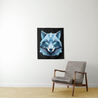 Cabeça de Lobo Geométrico Azul