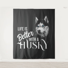 Tapete De Parede Cabeça De Retrato Irmão Husky Com Olhos Azuis