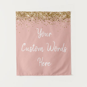 Tapete De Parede Cabine de Foto Personalizada Ballet Rosa & Dourado