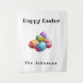 Tapete De Parede Caça ao Ovo Colorido Moderna Feliz Páscoa 