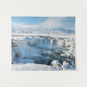 Tapete De Parede Cachoeira Godafoss Paisagem