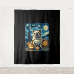 Tapete De Parede Cachorro Bulldog Inglês Fofo de Halloween Jack O L