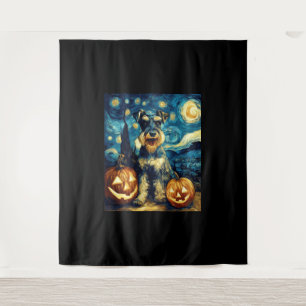 Tapete De Parede Cachorro Cute Miniature Schnauzer Halloween Jack O