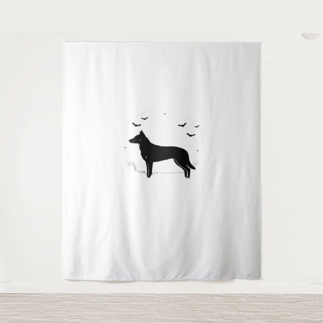 Tapete De Parede Cachorro de Beauceron - Silhueta de Lua de Hallowe (Frente)
