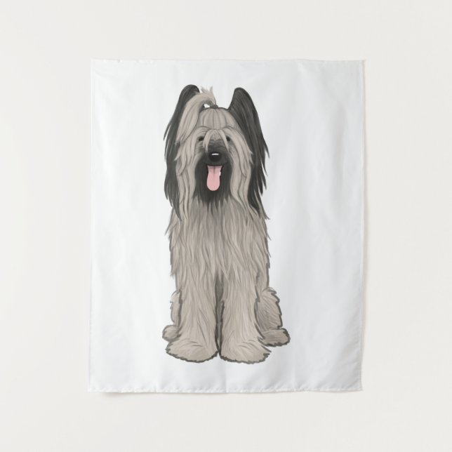 Tapete De Parede Cachorro de Cartoon Briard (Frente)
