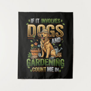 Tapete De Parede Cachorro de Jardim Se Envolve Cachorros e Jardinag
