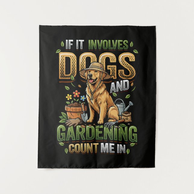 Tapete De Parede Cachorro de Jardim Se Envolve Cachorros e Jardinag (Frente)