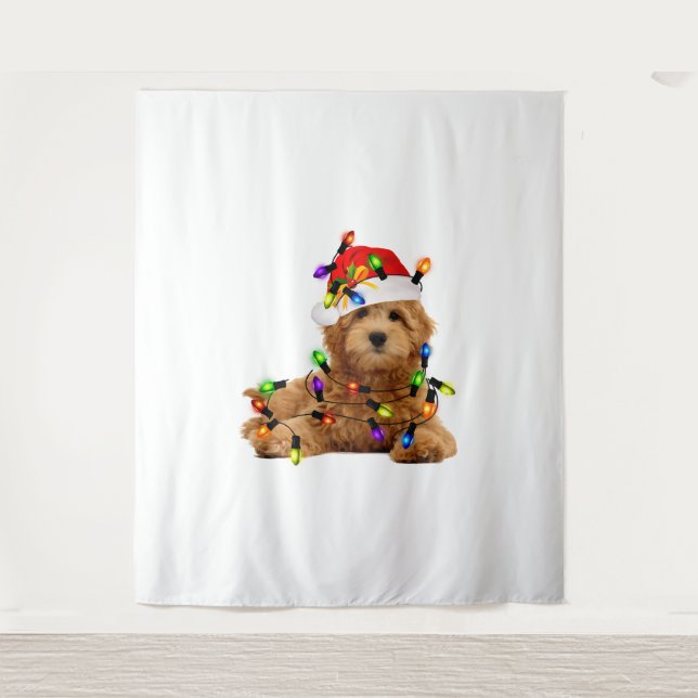 Tapete De Parede Cachorro de Papais noeis de Goldendoodle (Frente)