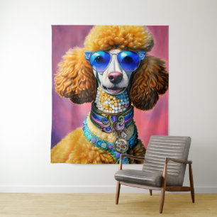 Tapete De Parede Cachorro de Poodô de Óculos Sunguentos Superdimens