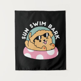 Tapete De Parede Cachorro de verão - Cachorro flutuante com óculos