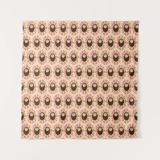 Tapete De Parede Cachorro e flores com sono (Frente (Horizontal))