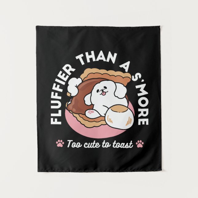 Tapete De Parede Cachorro Engraçado e Design de S'more – Pun para A (Frente)