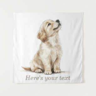 Tapete De Parede Cachorro Golden Retriever Bege Personalizado Bebê