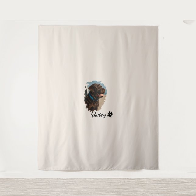 Tapete De Parede Cachorro Labrador de Chocolate Bonito - Bailey | P (Frente)