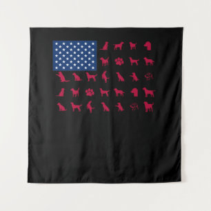 Tapete De Parede Cachorro Labrador Retriever EUA Flag