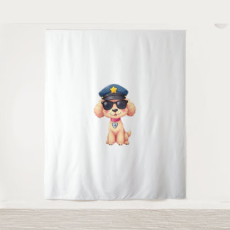 Tapete De Parede Cachorro-Poodle da Polícia de Chibi
