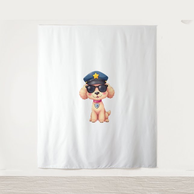 Tapete De Parede Cachorro-Poodle da Polícia de Chibi (Frente)