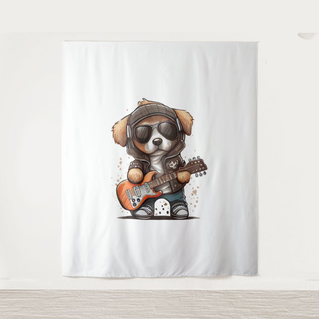 Tapete De Parede Cachorro Roll Rock Puppy (Seis) (Frente)
