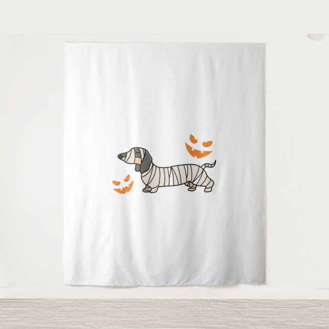 Tapete De Parede Cachshund Dog Halloween Candy Corn Full Moon (Frente)