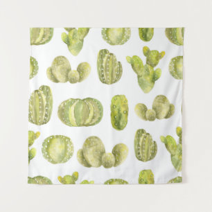 Tapete De Parede Cactus Bonito, Decoração Sem Costura De Aquarela.