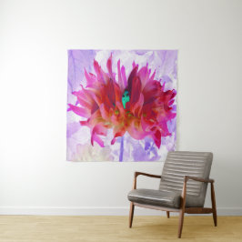 Tapete De Parede Cactus Dahlia Vermelho e Rosa Quente