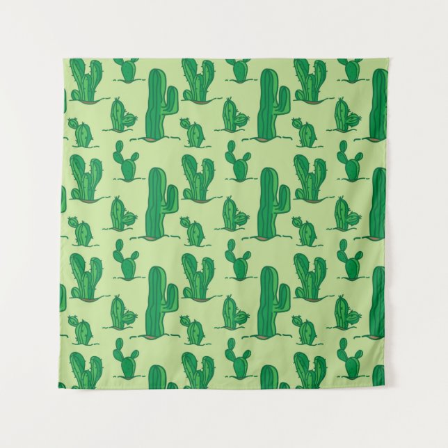 Tapete De Parede cactus pattern. hand drawing pattern. seamless han (Frente)