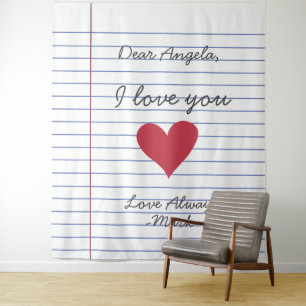 Tapete De Parede Caderno carta de amor ou mensagem manuscrita perso