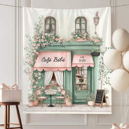 Tapete De Parede Cafe Bebe Paris Chic Fundo de Cena para Festa de C