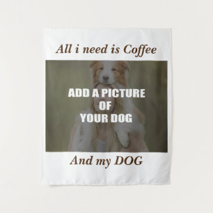 Tapete De Parede Café e meu Travesseiro decorativo de Cachorro