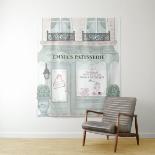 Tapete De Parede Café Padaria Patisserie Francesa Fundo Verde