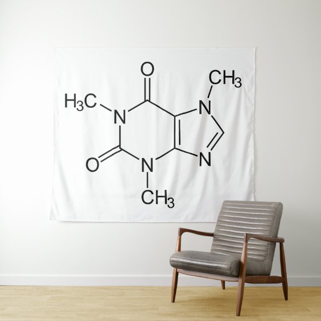Tapete De Parede Caffeine Molecule Chemistry Átomos de café (In Situ (Horizontal))