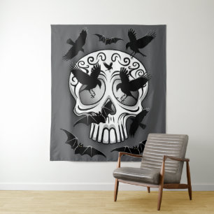 Tapete De Parede Calaveras Decorativas do Halloween