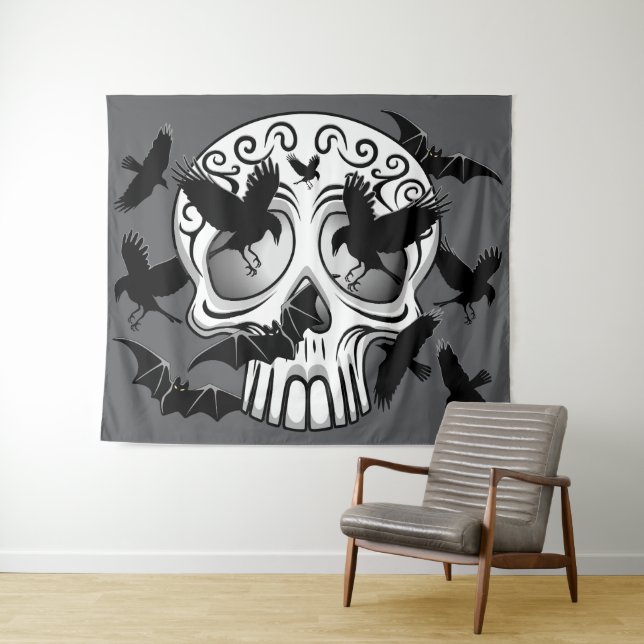 Tapete De Parede Calaveras Decorativas do Halloween (In Situ (Horizontal))