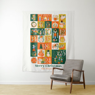 Tapete De Parede Calendário Avançado de Férias de Natal do Noz-Crac