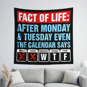 Tapete De Parede Calendário Facto da Vida Diz Humor WTF
