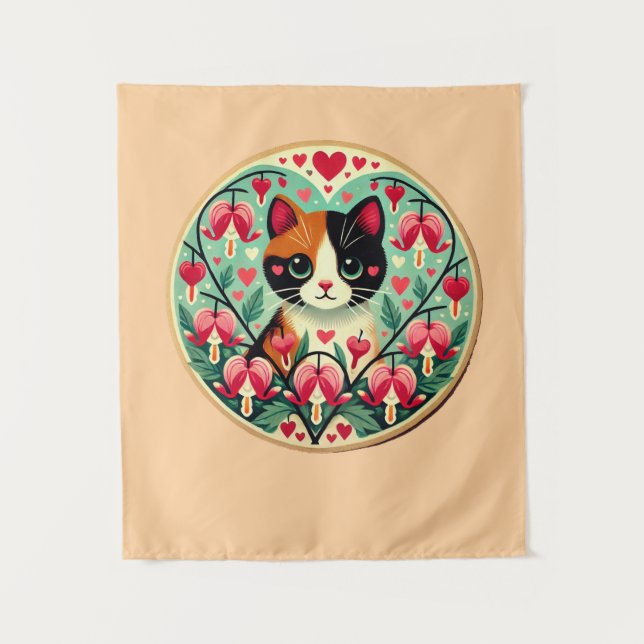 Tapete De Parede Calico Cat Love (Frente)