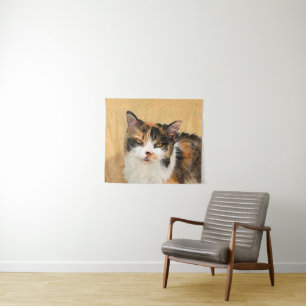 Tapete De Parede Calico Cat Painting - Gato Original Bonito