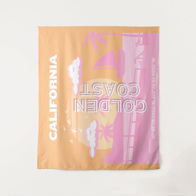 Tapete De Parede California, Viagem Art, Preppy, Preppy Viagem (Frente)