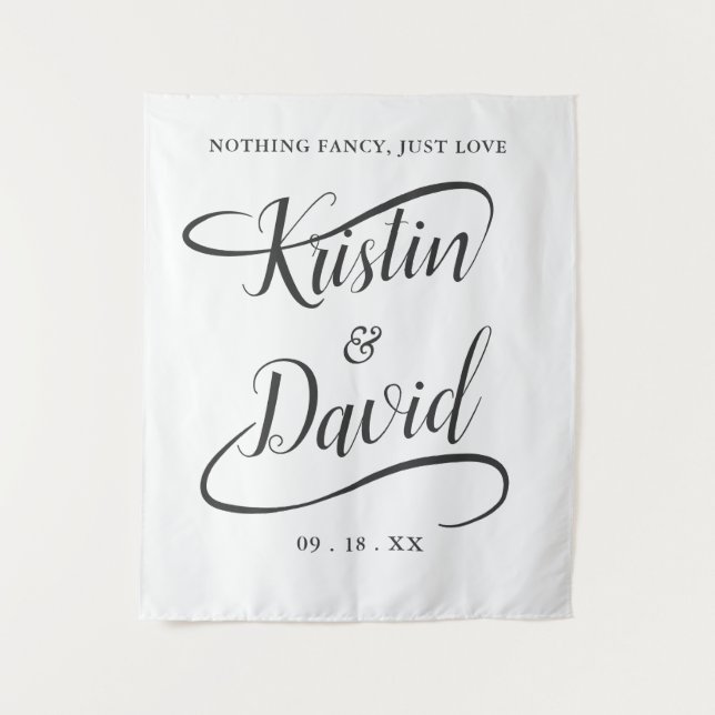 Tapete De Parede Caligrafia Manual de Casamento Festiva e Ornamenta (Frente)