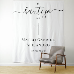 Tapete De Parede Caligrafia Simples Batismo Bautizo Espanhol