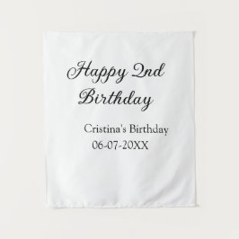 Tapete De Parede caligrafia simples minimal feliz aniversário de 2 