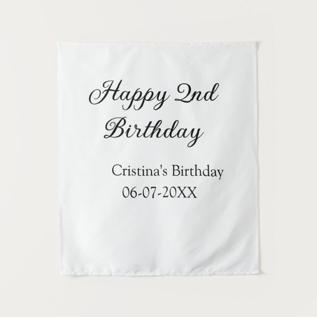 Tapete De Parede caligrafia simples minimal feliz aniversário de 2  (Frente)