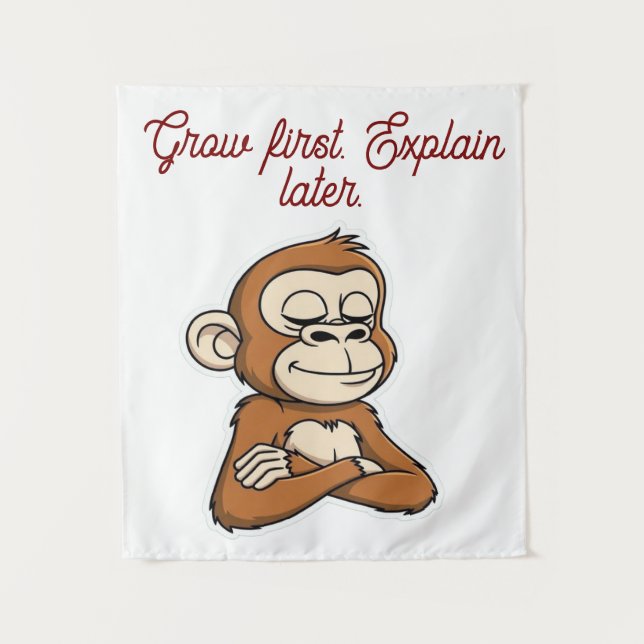 Tapete De Parede Calm Mind Monkey – Daily Balance  Tapestry (Frente)
