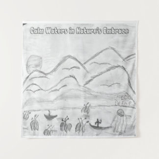 Tapete De Parede 'Calm Waters in  Nature's Embrace' Tapestry